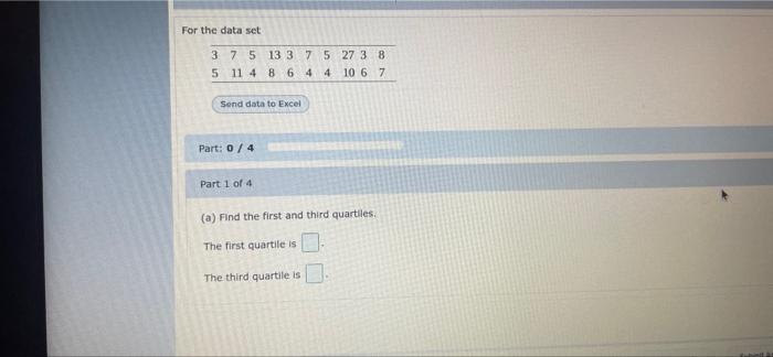 Solved For the data set 3 7 5 13 3 7 5 27 3 8 5 11 4 8 6 4 4 | Chegg.com