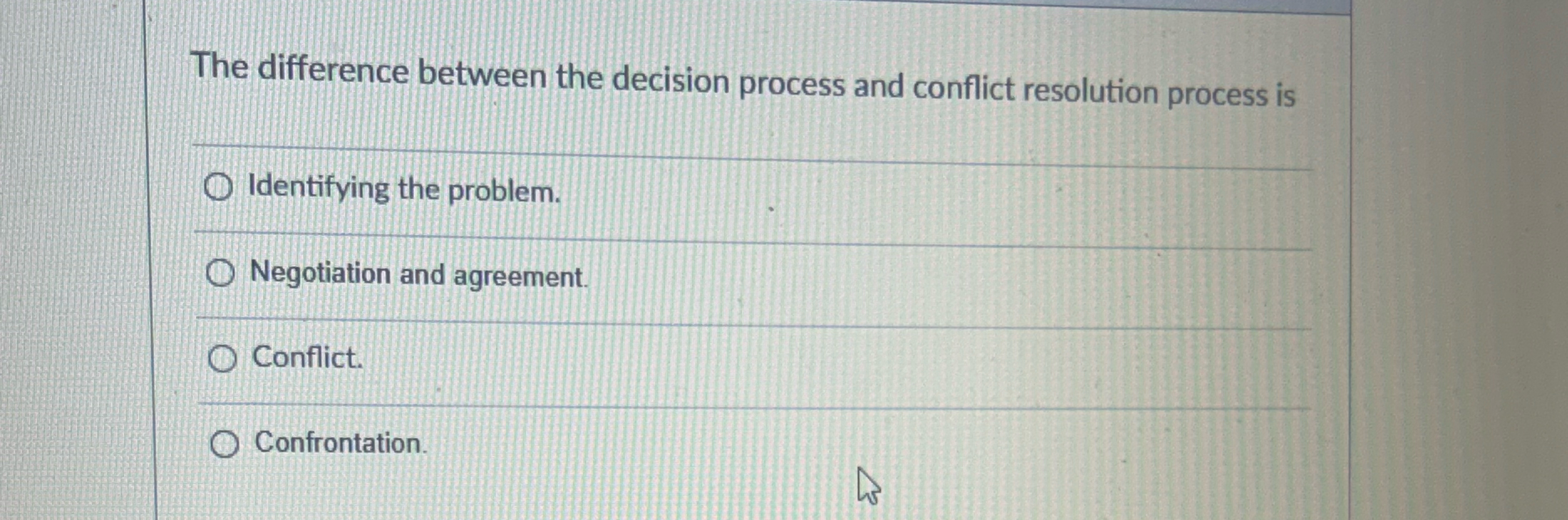 Solved The difference between the decision process and | Chegg.com
