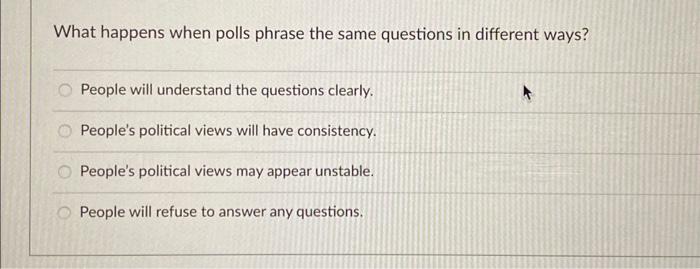 What happens when polls phrase the same questions in | Chegg.com