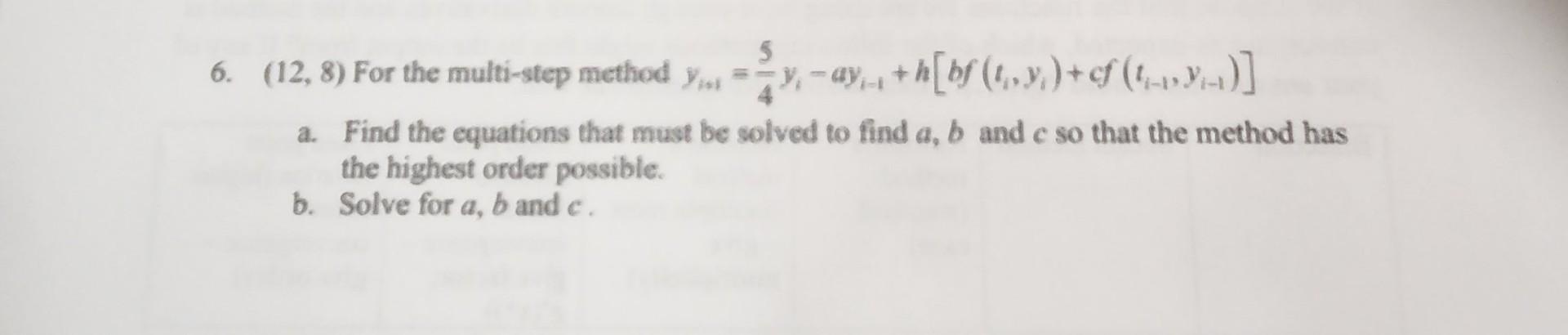 Solved (12,8) For The Multi-step Method | Chegg.com