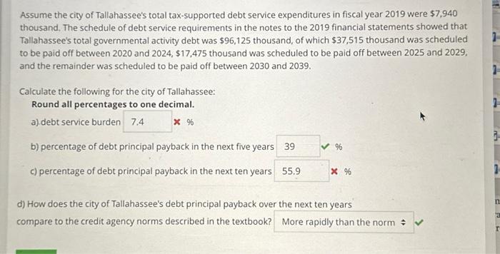 Solved Calculate Debt Service Burden And Rate Of Debt | Chegg.com