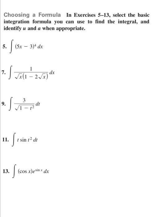 Solved Choosing a Formula In Exercises 513, select the