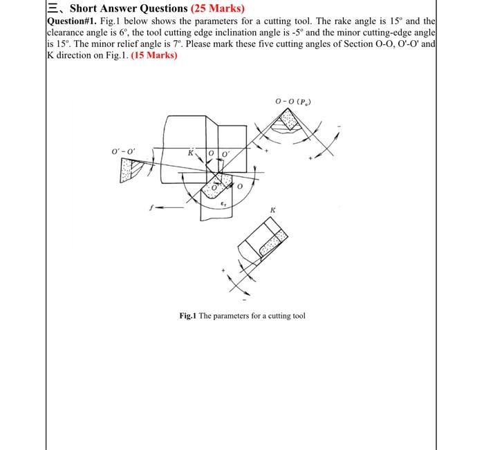 Solved 三、Short Answer Questions (25 Marks) Question\#1. | Chegg.com