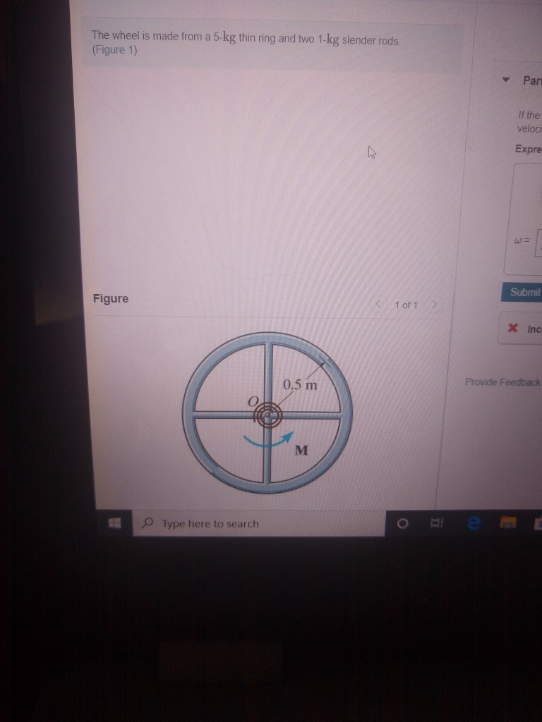 Solved The wheel is made from a 5-kg thin ring and two 1-kg | Chegg.com