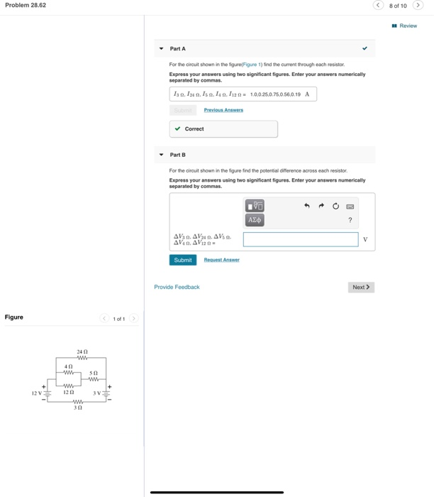 Solved Problem 28.62 8 of 10 > Review Part A For the circuit | Chegg.com