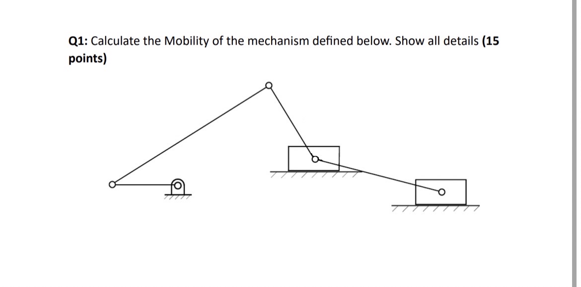 Solved Q1: Calculate The Mobility Of The Mechanism Defined | Chegg.com