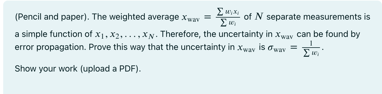 Solved (Pencil and paper). ﻿The weighted average | Chegg.com