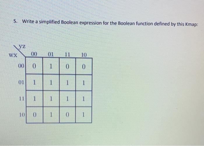 Solved 4. Write a simplified Boolean expression for the | Chegg.com