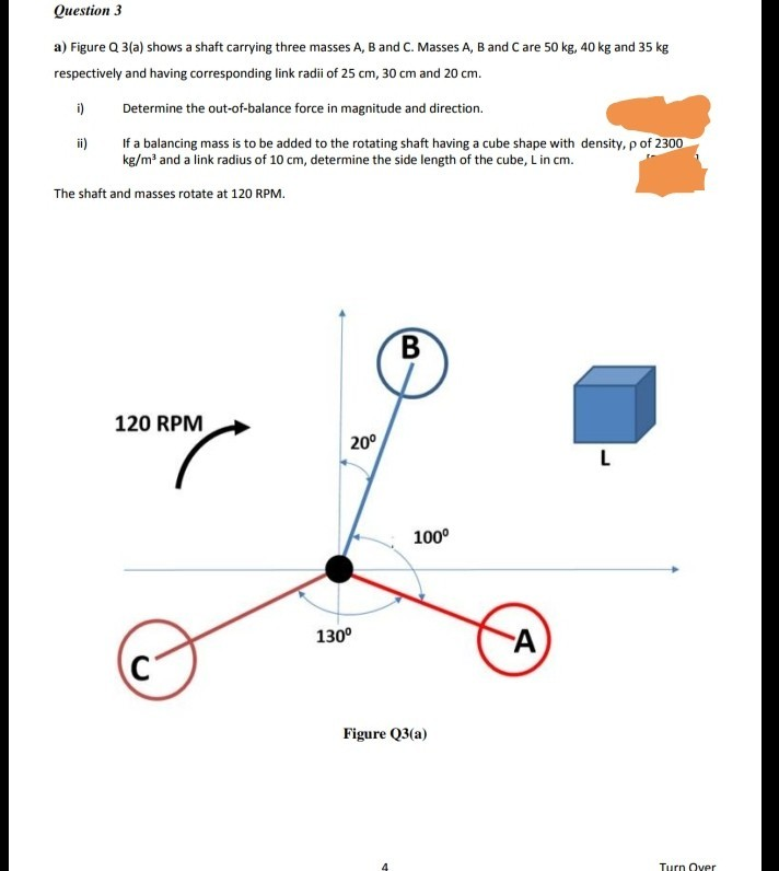 Solved Question 3 a) Figure Q3(a) shows a shaft carrying | Chegg.com