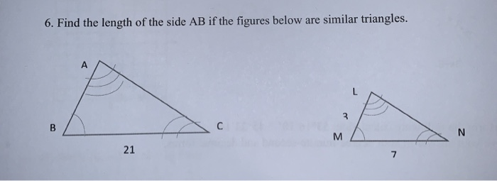 Solved 6. Find the length of the side AB if the figures | Chegg.com