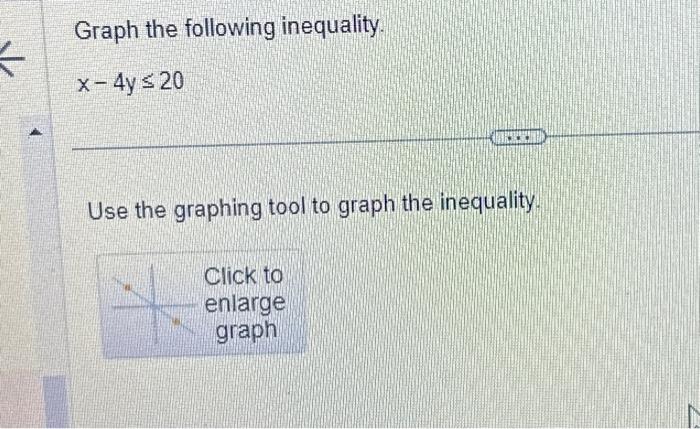 Solved Graph The Following Inequality. X−4y≤20 Use The | Chegg.com