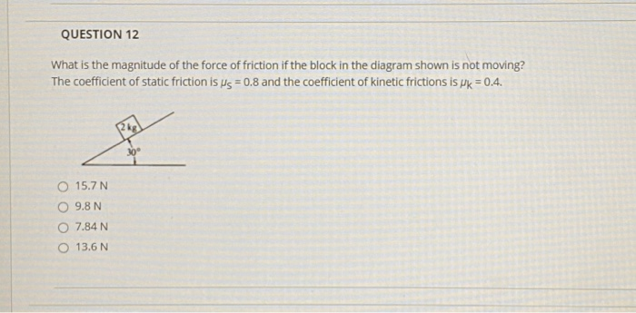 Solved QUESTION 12 What is the magnitude of the force of | Chegg.com