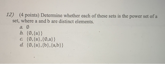 Solved: 12) (4 Points) Determine Whether Each Of These Set