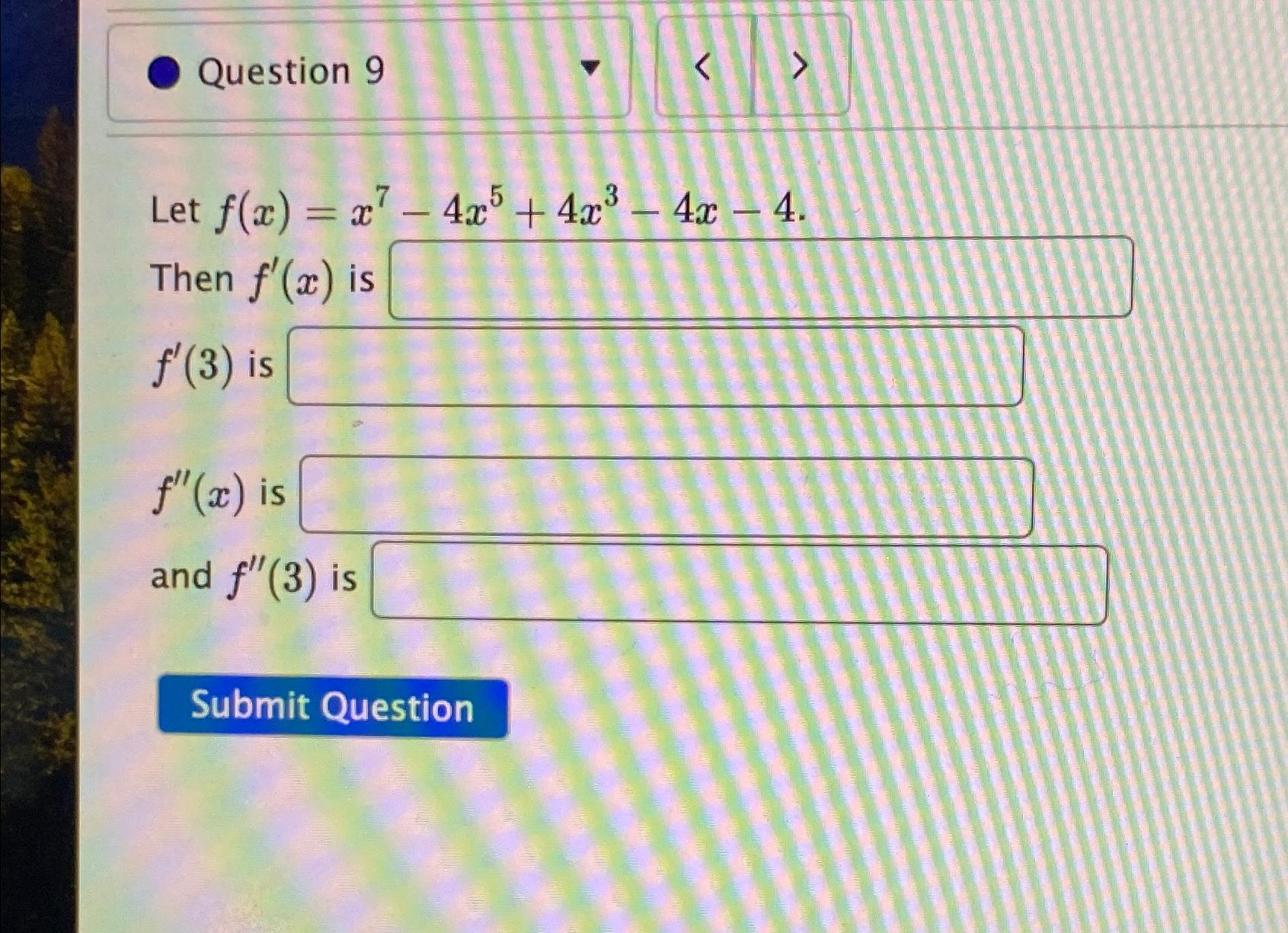 f x )= 9 4x 3 x 4