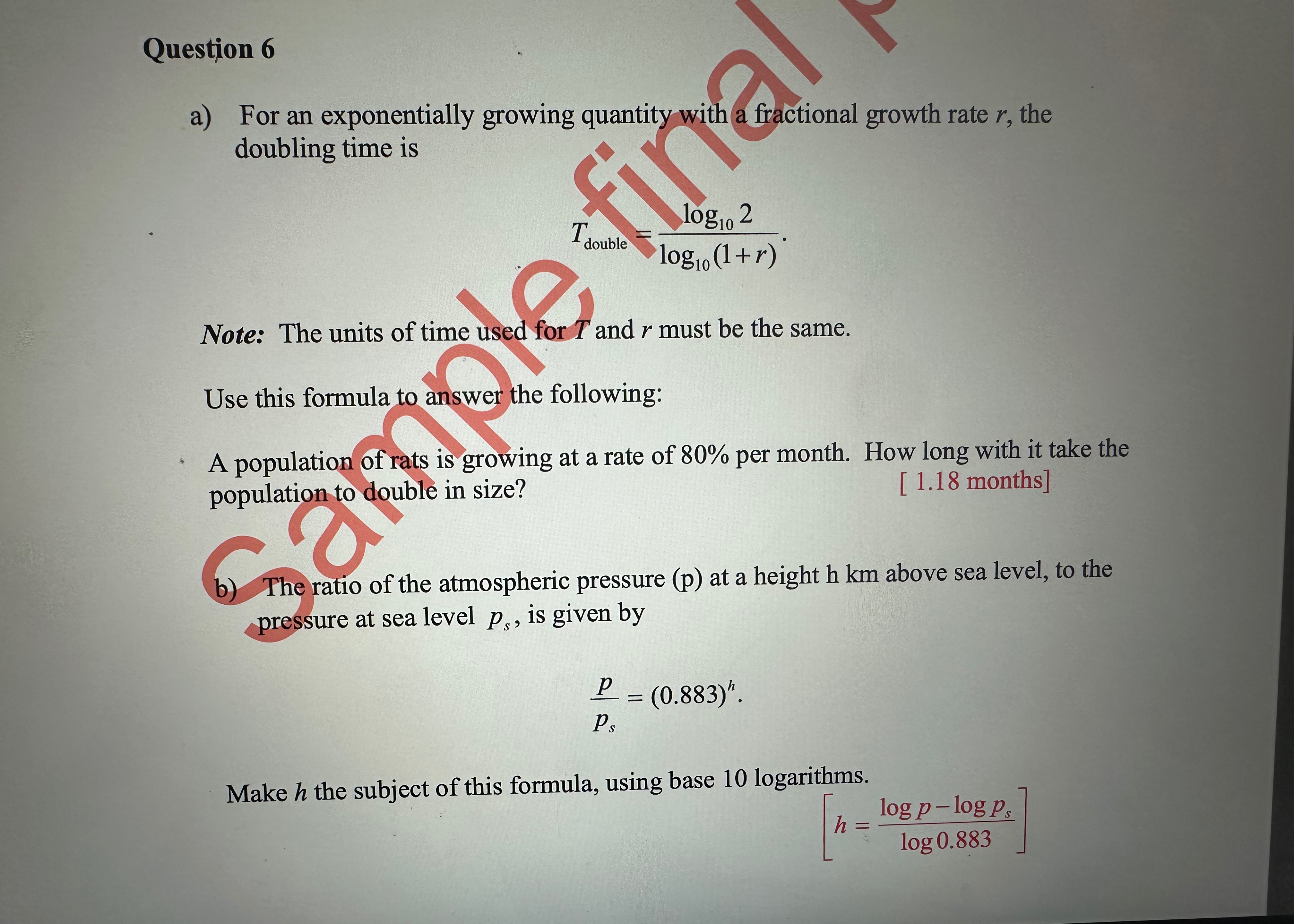 Solved Please show step working out to get to the answer | Chegg.com