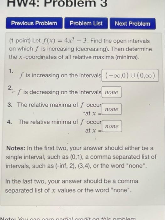 Solved HW4: Problem 3 Previous Problem Problem List Next | Chegg.com