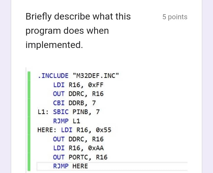 Solved Briefly describe what this program does when | Chegg.com