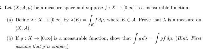 Solved real analysis Please I need answers for part A & B. | Chegg.com