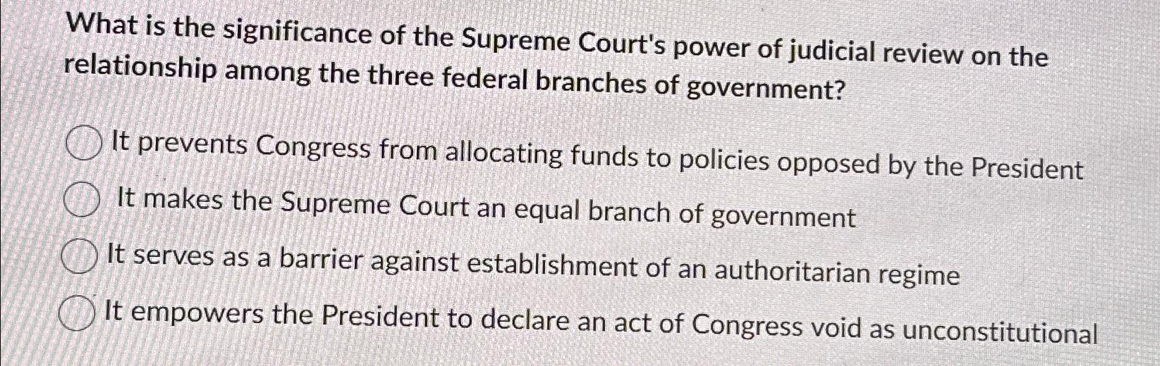 The supreme court's outlet power of judicial review