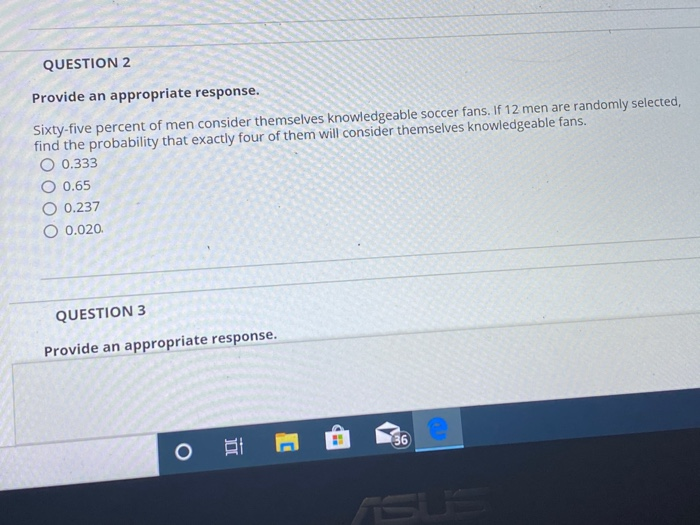 Solved QUESTION 2 Provide an appropriate response. | Chegg.com