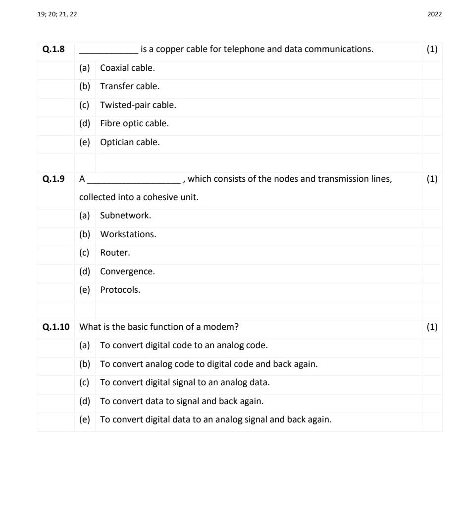 Solved Q.1.4 A is an interconnected group of computers and | Chegg.com