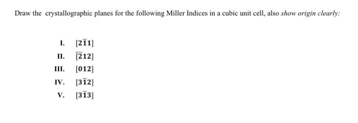 Solved Draw the crystallographic planes for the following | Chegg.com