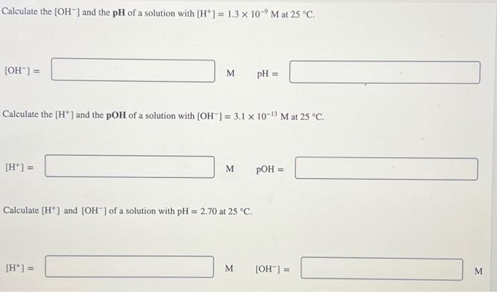 Solved Calculate the [OH−]and the pH of a solution with | Chegg.com