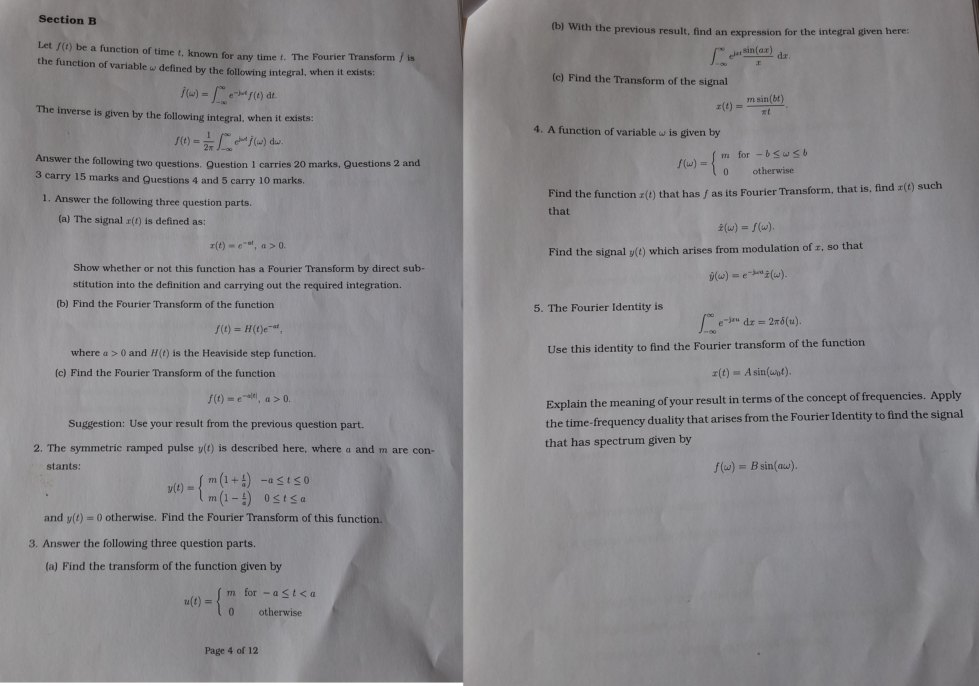 Solved Section BLet F(t) ﻿be A Function Of Time T, ﻿known | Chegg.com