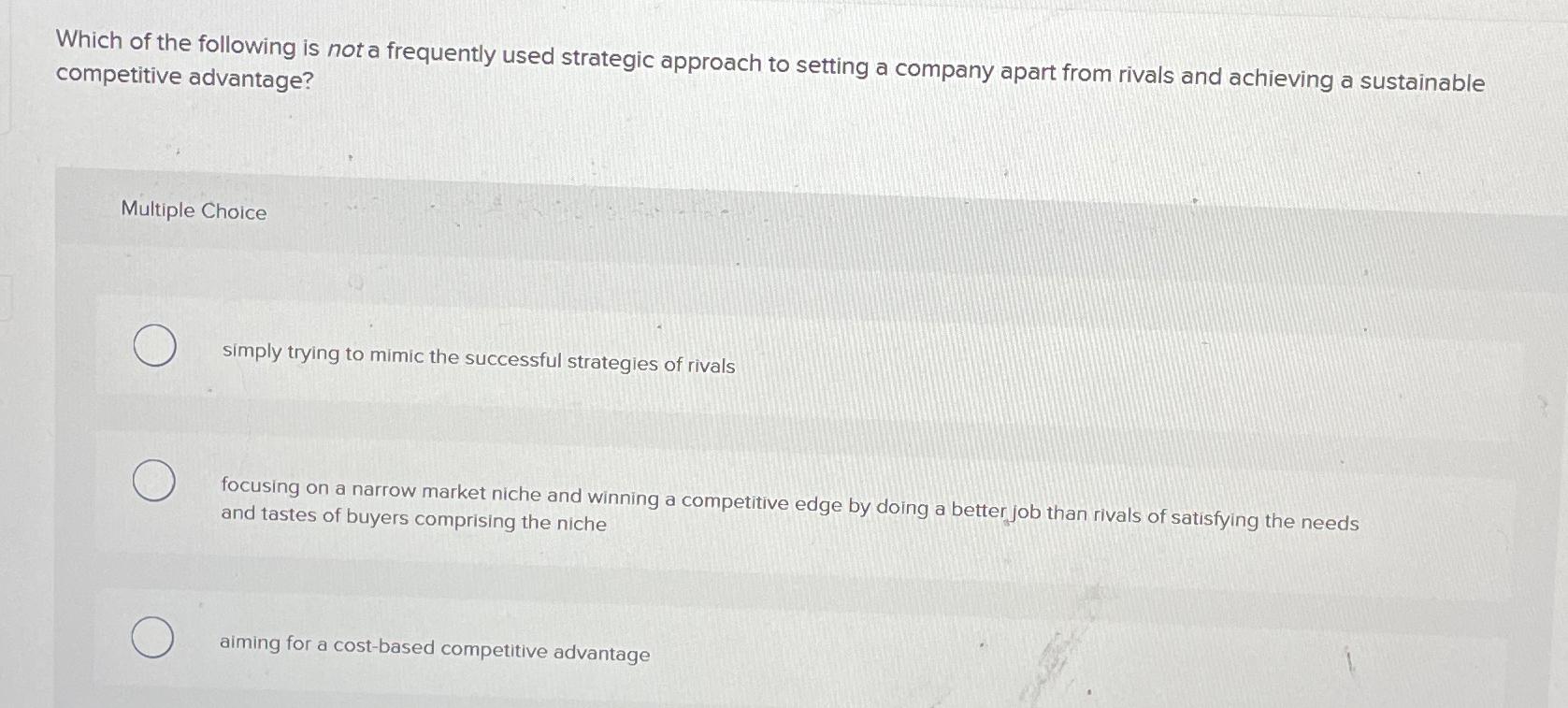 Solved Which of the following is not a frequently used | Chegg.com