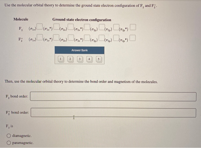 Solved Use the molecular orbital theory to determine the | Chegg.com