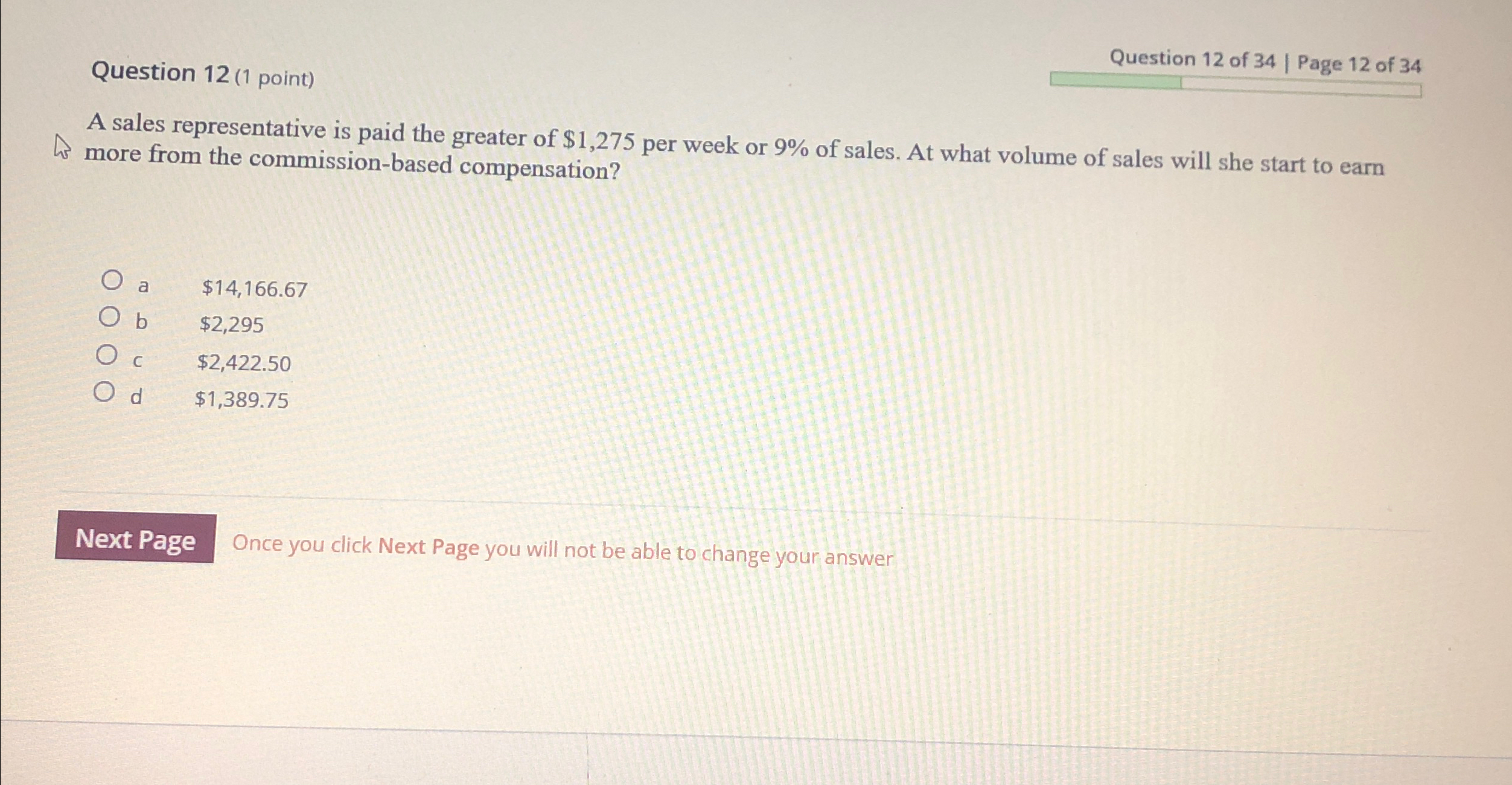 Solved Question 12 (1 ﻿point)Question 12 ﻿of 34 | ﻿Page 12 | Chegg.com