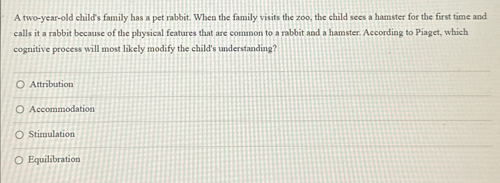 Solved A two year old child s family has a pet rabbit. When