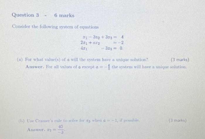 Solved Consider the following system of equations | Chegg.com