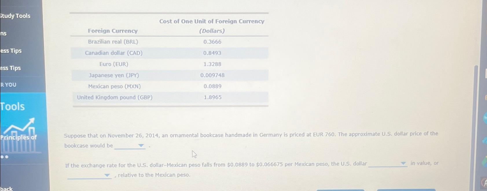 Solved \table[[Foreign Currency,\table[[Cost of One Unit of | Chegg.com
