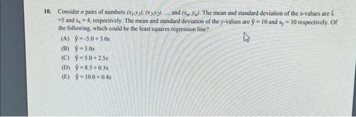 Solved 0. Consider n pairs of numbers (x1,y1),(x2y2)… and | Chegg.com