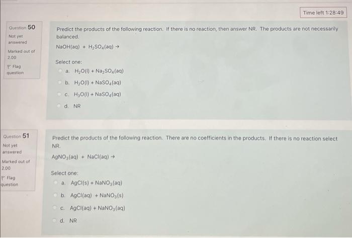 Solved Question 48 Determine The Concentration, In Molarity | Chegg.com