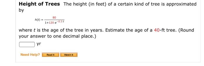 Solved Height of Trees The height (in feet) of a certain | Chegg.com