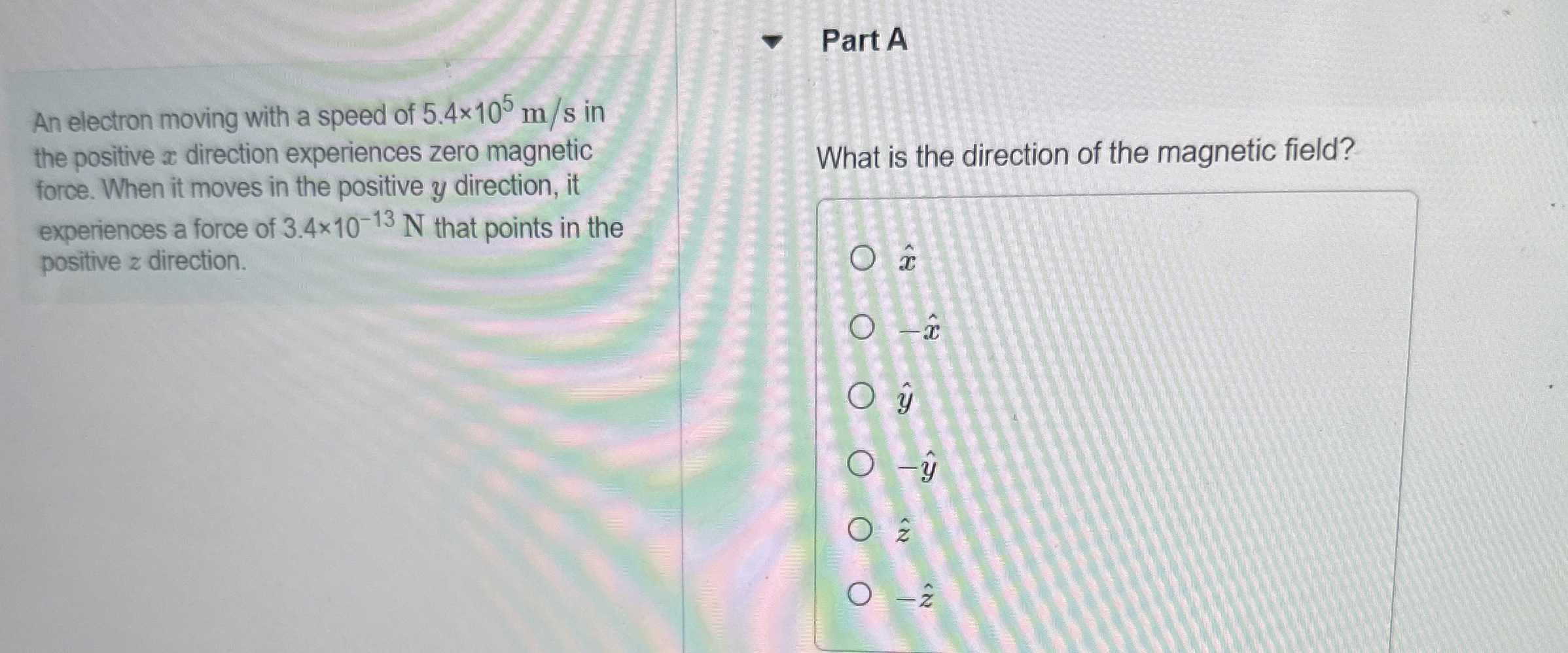 Solved Part AAn electron moving with a speed of 5.4×105ms | Chegg.com