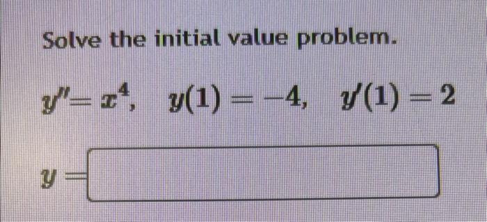 Solved Solve the initial value problem. | Chegg.com