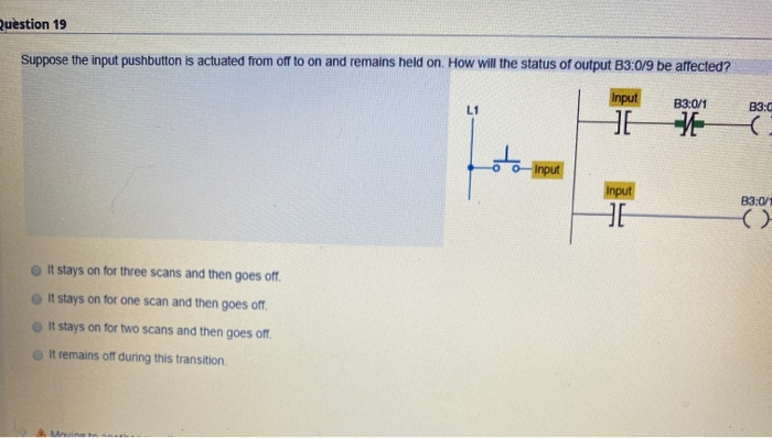 Solved Question 19 Suppose the input pushbutton is actuated | Chegg.com