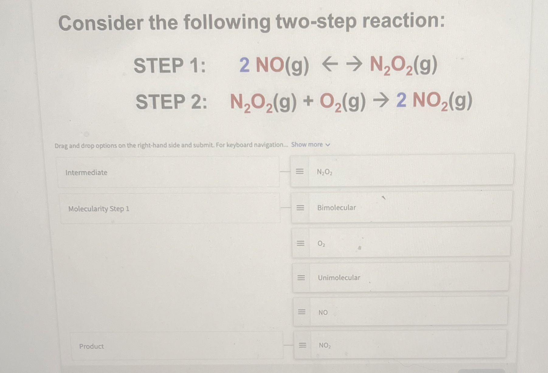 Solved Consider the following two-step reaction: STEP | Chegg.com
