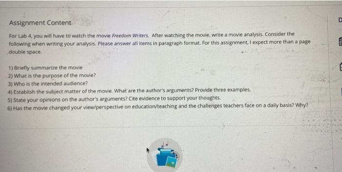 Solved D Assignment Content For Lab 4, you will have to | Chegg.com