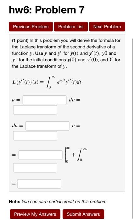 Solved hw6: Problem 7 Previous Problem Problem List Next | Chegg.com