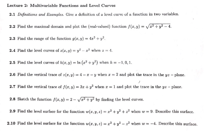 Solved Multivariable Functions And Level Curvesi M Having Chegg Com