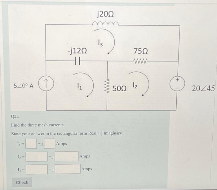 Solved Find the three mesh currents. State your answer in | Chegg.com