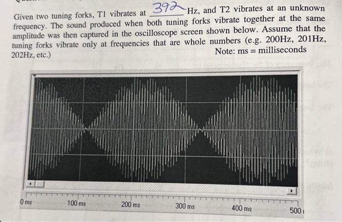 Solved From the oscilloscope screen, if the forks are | Chegg.com