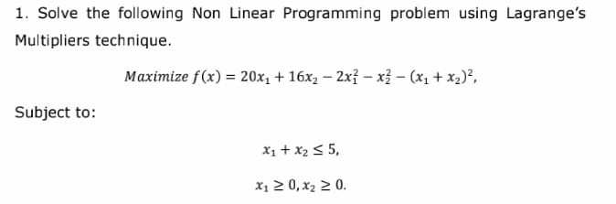 non linear assignment problem