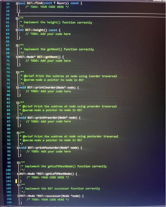 Solved (GlobalSec :- BST Constructor, which should | Chegg.com