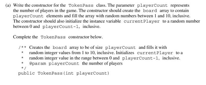 Solved 2. A multiplayer game called Token Pass has the | Chegg.com