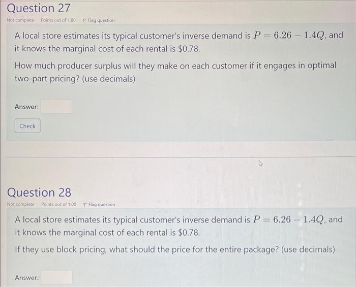 Solved A local video store estimates its typical customer's